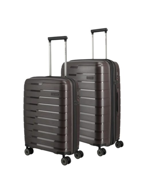 Travelite Air Base barna 4 kerekű kabinbőrönd és közepes bőrönd