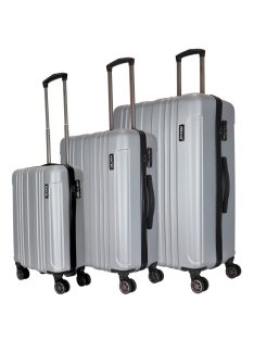 Hachi Atlanta ezüst 4 kerekű 3 részes bőrönd szett