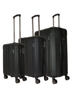 Hachi Atlanta fekete 4 kerekű 3 részes bőrönd szett