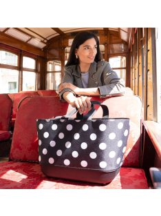   Reisenthel shoppingbasket fekete-fehér pöttyös női bevásárló kosár