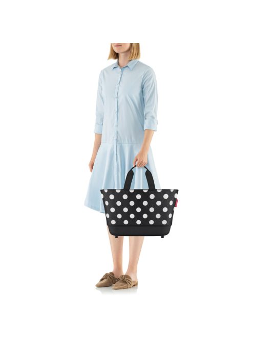 Reisenthel shoppingbasket fekete-fehér pöttyös női bevásárló kosár