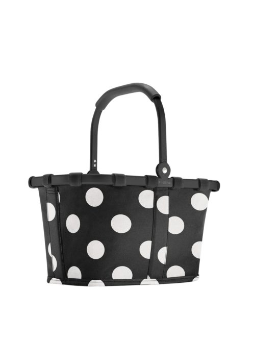 Reisenthel carrybag XS feketes-fehér pöttyös kicsi bevásárló kosár