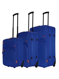 Benzi BZ5383 kék 2 kerekű 3 részes bőrönd szett