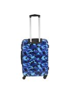 Benzi Army kék terepmintás 4 kerekű közepes bőrönd