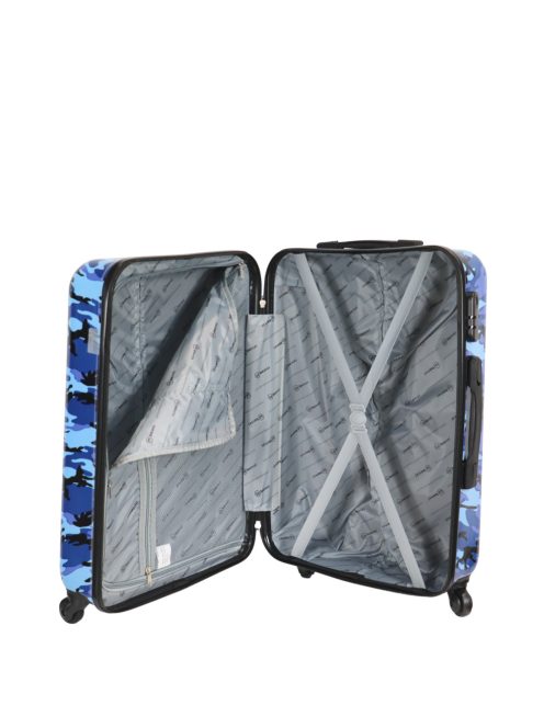 Benzi Army kék terepmintás 4 kerekű közepes bőrönd