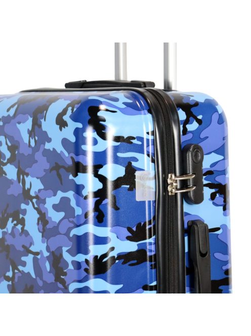 Benzi Army kék terepmintás 4 kerekű közepes bőrönd