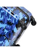 Benzi Army kék terepmintás 4 kerekű közepes bőrönd