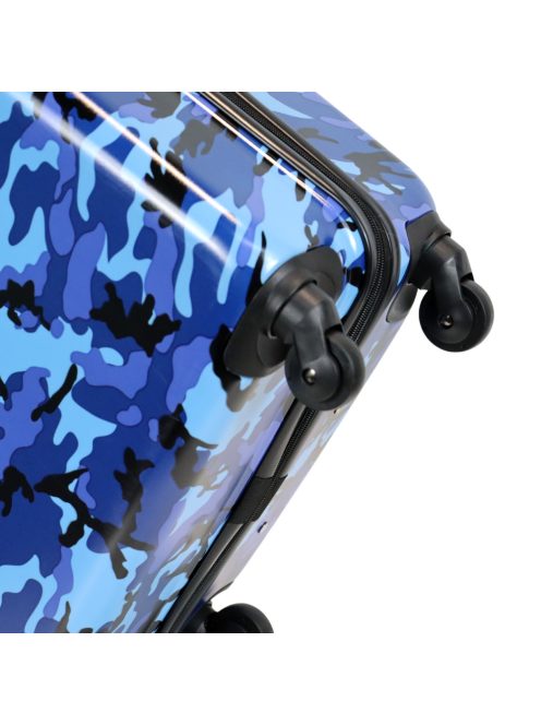 Benzi Army kék terepmintás 4 kerekű közepes bőrönd