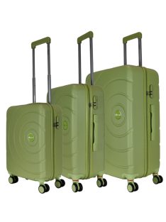 Benzi BZ5669 zöld 4 kerekű 3 részes bőrönd szett