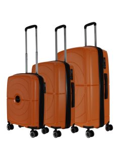   Benzi BZ5711 narancssárga 4 kerekű 3 részes bőrönd szett