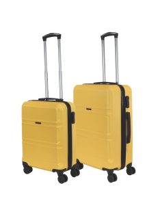 Benzi Simple sárga 4 kerekű 2 részes bőrönd szett