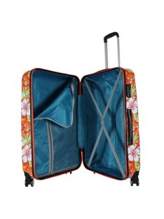 Benzi Beach piros virágos 4 kerekű nagy bőrönd