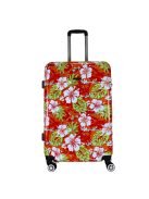 Benzi Beach piros virágos 4 kerekű nagy bőrönd