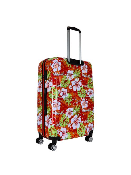 Benzi Beach piros virágos 4 kerekű nagy bőrönd