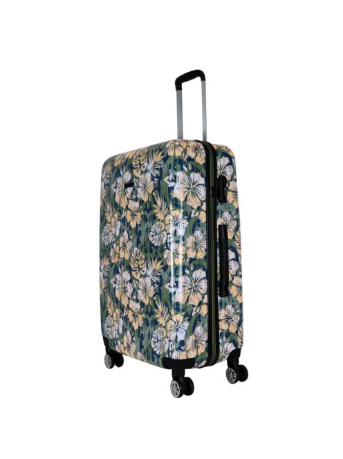 Benzi Beach zöld virágos 4 kerekű nagy bőrönd