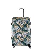 Benzi Beach zöld virágos 4 kerekű nagy bőrönd
