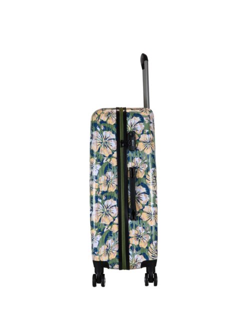 Benzi Beach zöld virágos 4 kerekű nagy bőrönd