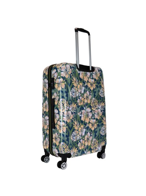 Benzi Beach zöld virágos 4 kerekű nagy bőrönd