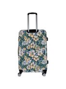 Benzi Beach zöld virágos 4 kerekű nagy bőrönd