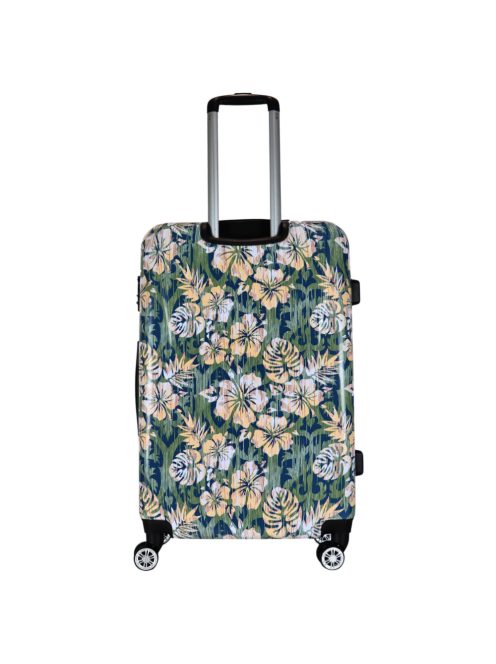 Benzi Beach zöld virágos 4 kerekű nagy bőrönd