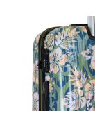 Benzi Beach zöld virágos 4 kerekű nagy bőrönd