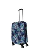 Benzi Beach kék virágos 4 kerekű közepes bőrönd