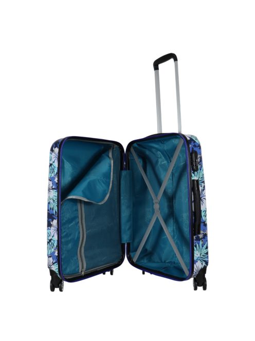 Benzi Beach kék virágos 4 kerekű közepes bőrönd
