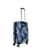 Benzi Beach kék virágos 4 kerekű közepes bőrönd