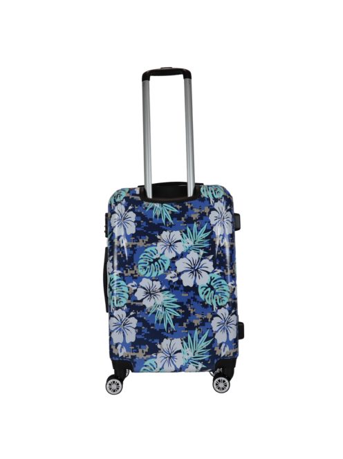Benzi Beach kék virágos 4 kerekű közepes bőrönd
