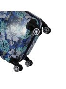 Benzi Beach kék virágos 4 kerekű közepes bőrönd