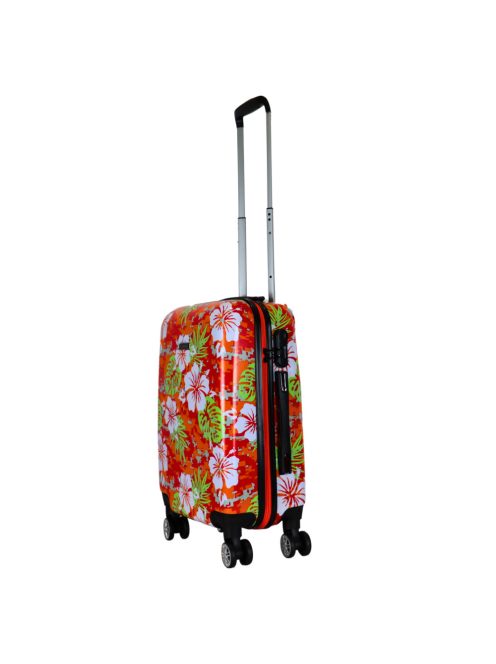 Benzi Beach piros virágos 4 kerekű kabinbőrönd