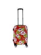 Benzi Beach piros virágos 4 kerekű kabinbőrönd