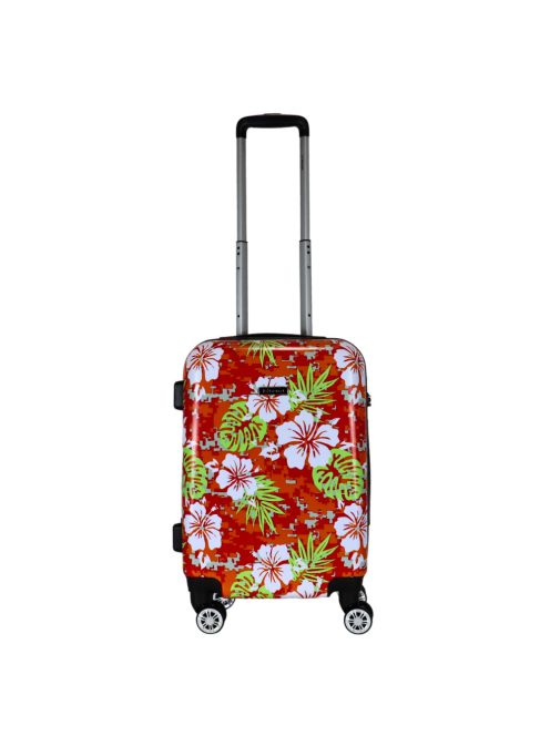 Benzi Beach piros virágos 4 kerekű kabinbőrönd