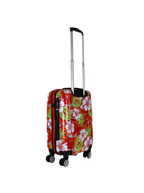Benzi Beach piros virágos 4 kerekű kabinbőrönd