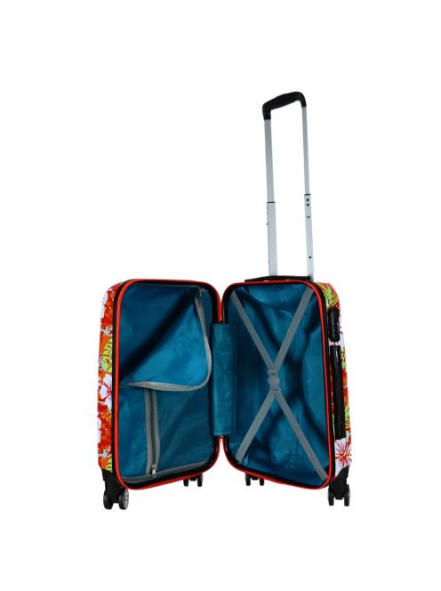 Benzi Beach piros virágos 4 kerekű kabinbőrönd