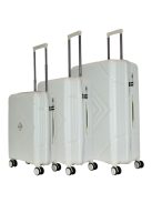 Benzi Matrix fehér 4 kerekű 3 részes bőrönd szett