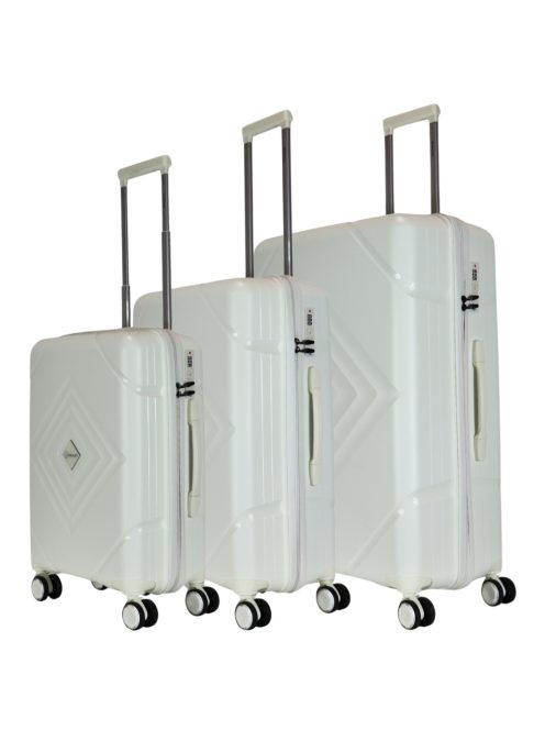 Benzi Matrix fehér 4 kerekű 3 részes bőrönd szett