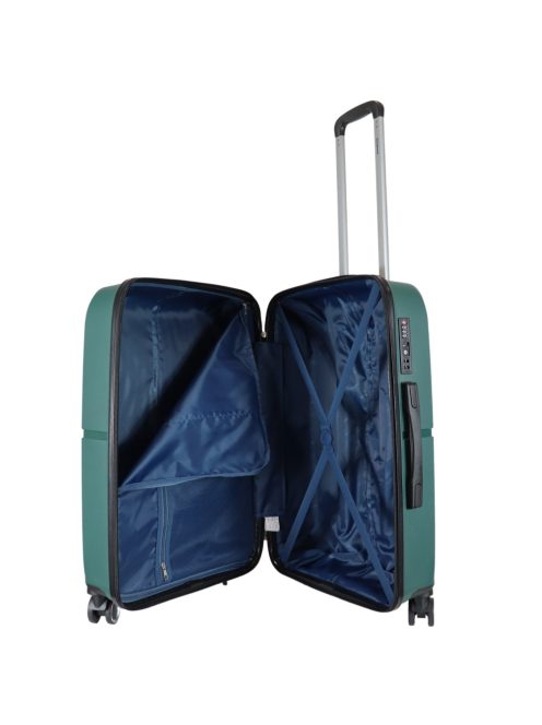 Benzi Bilbao zöld 4 kerekű közepes bőrönd