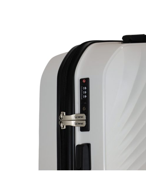 Benzi Palma fehér 4 kerekű közepes bőrönd