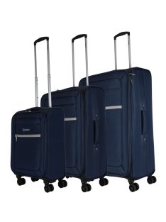 Benzi BZ5756 kék 4 kerekű 3 részes bőrönd szett