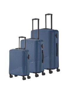 Travelite Bali kék 4 kerekű 3 részes bőrönd szett