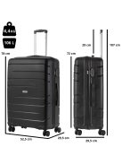TravelZ Big Bars fekete 4 kerekű nagy bőrönd