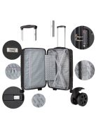 TravelZ Big Bars fekete 4 kerekű nagy bőrönd