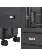 TravelZ Big Bars fekete 4 kerekű nagy bőrönd