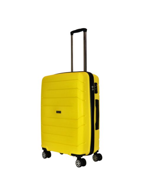 TravelZ Big Bars sárga 4 kerekű közepes bőrönd