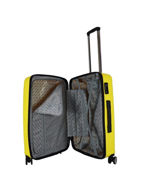 TravelZ Big Bars sárga 4 kerekű közepes bőrönd