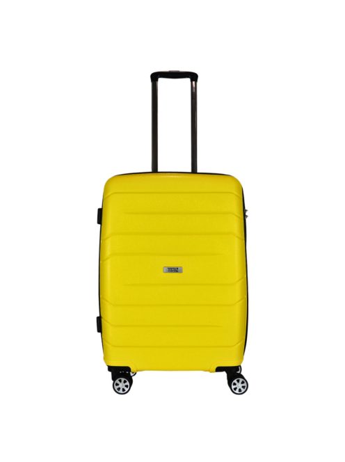 TravelZ Big Bars sárga 4 kerekű közepes bőrönd