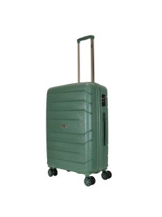 TravelZ Big Bars zöld 4 kerekű közepes bőrönd