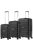 TravelZ Big Bars fekete 4 kerekű 3 részes bőrönd szett