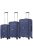 TravelZ Big Bars kék 4 kerekű 3 részes bőrönd szett